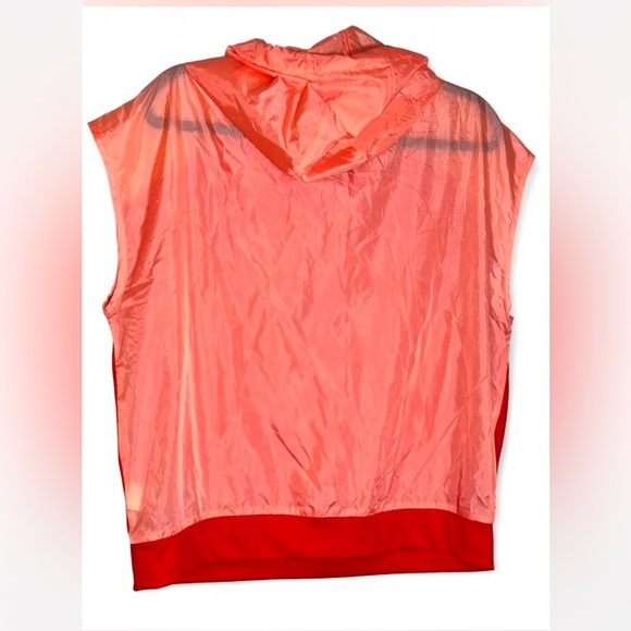 Avia Windbreaker Jacket Womens Size M Orange Hooded Sleeveless Lightweight NEW - Picture 4 of 4